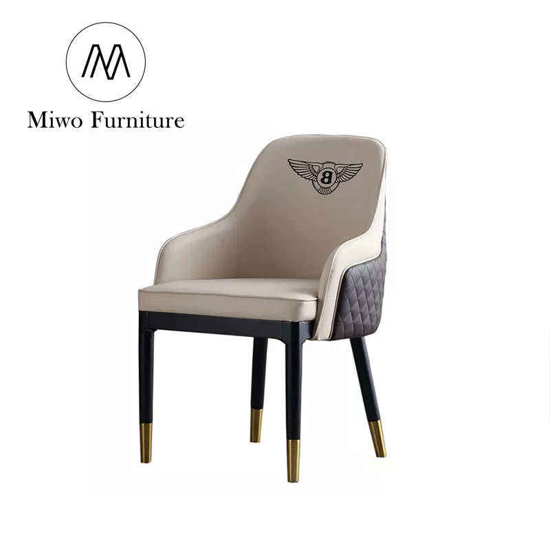 Wholesale Hotel Furniture Luxury Contemporary Leather Dinning Solid Wood Chairs Modern Pu Leather Chairs Dining Room Home 333091