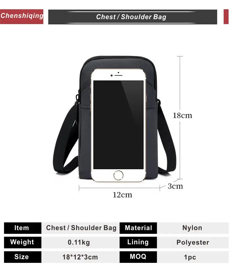 Professional Casual Men Chest Shoulder Bags Custom Phone Sling ...