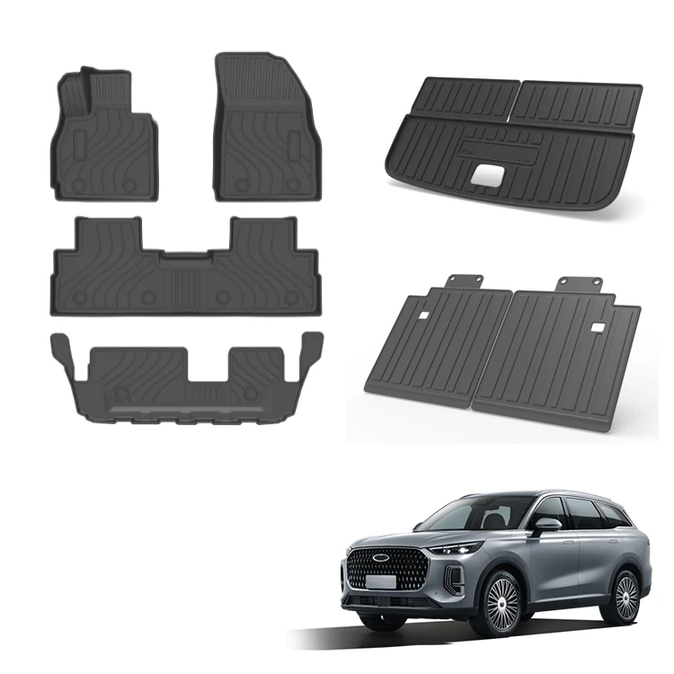Car Mat for Chery Tiggo 8L TPE Rubber Waterproof Floor Mat Trunk Cargo Liner Seat Back Protectors Decoration Mat Accessories