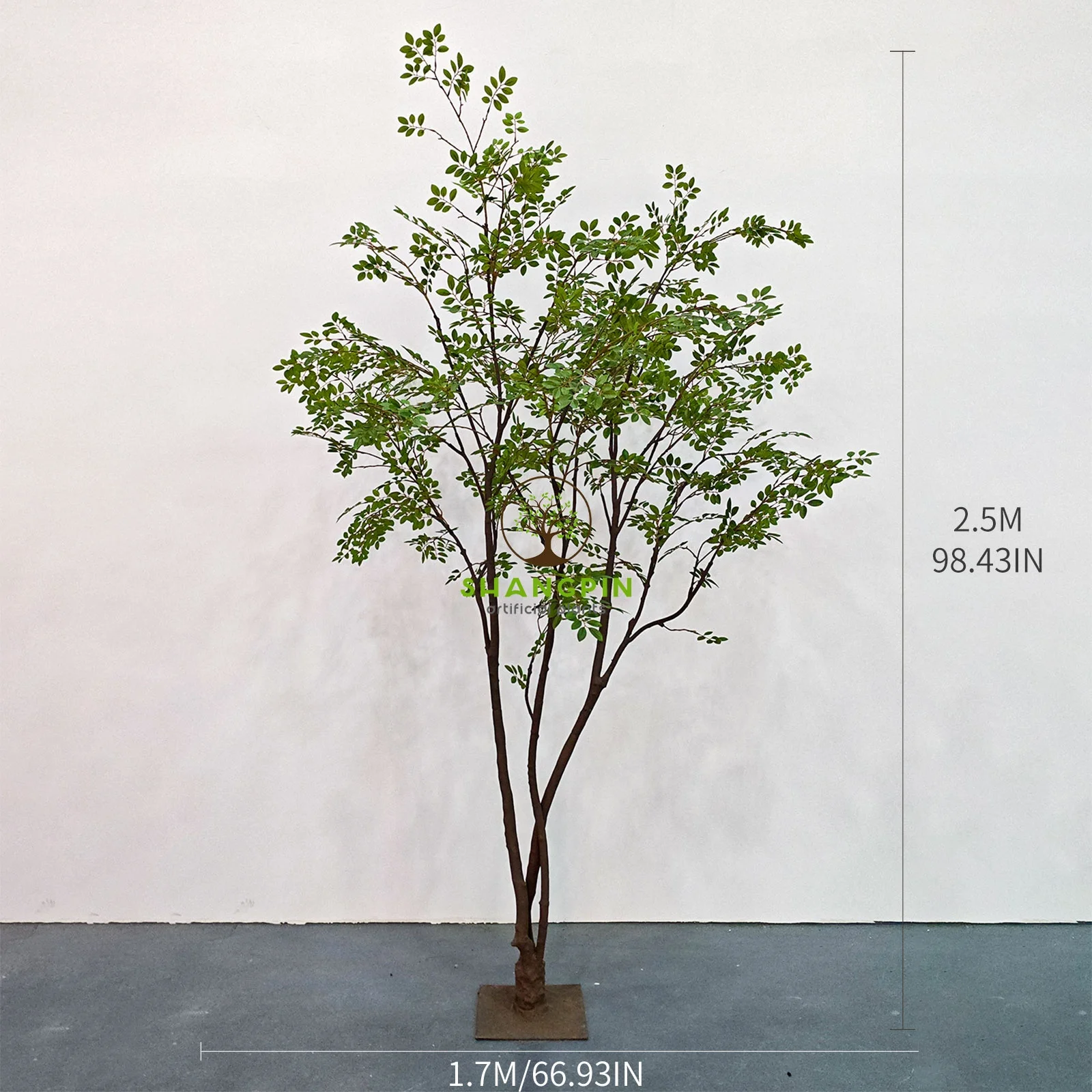 2.5M Commercial Grade Faux Sophora Japonica Artificial Green Scholar Tree | Premium Silk Foliage Landscaping Decor