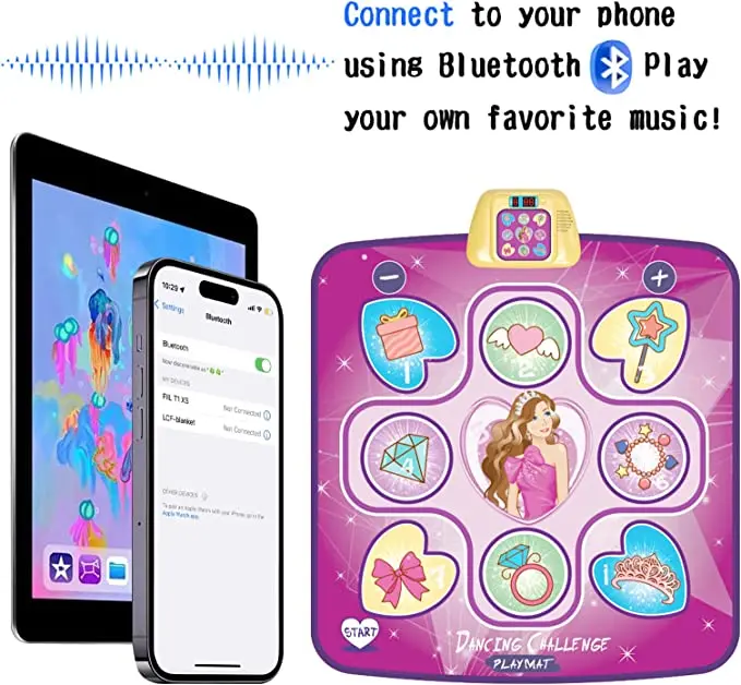 Hot Baby's 7 Modes Electronic Princess Dance Music Play Mat With