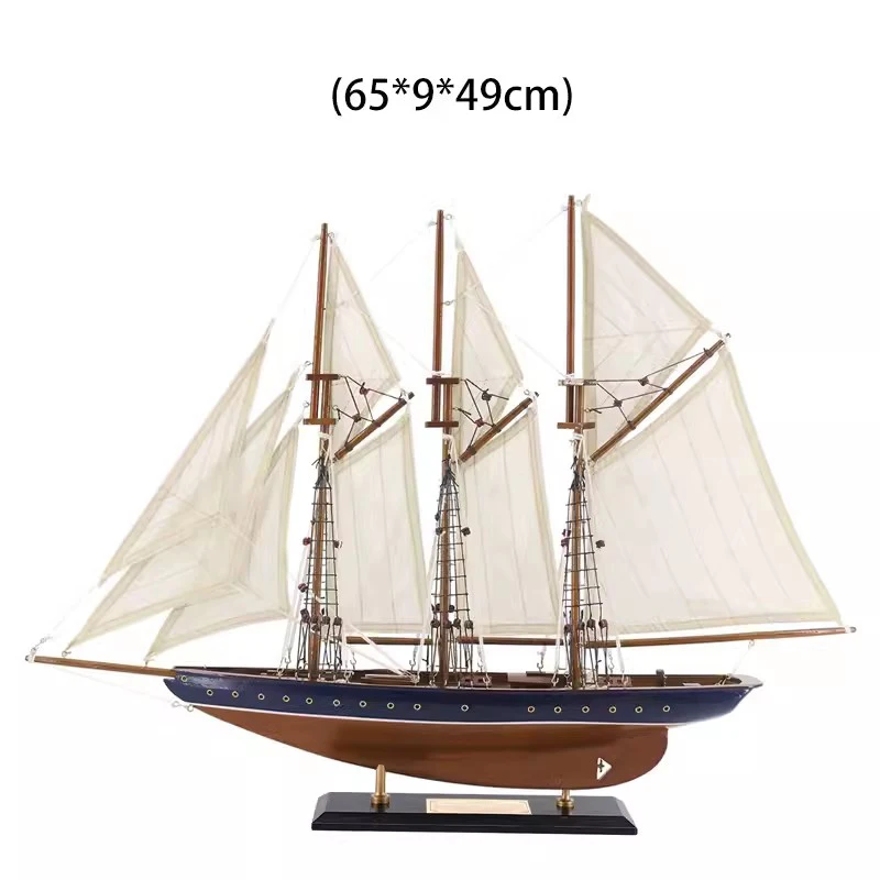 65cm航海アンティーク大西洋木製帆船模型スケールモデル船スクーナー