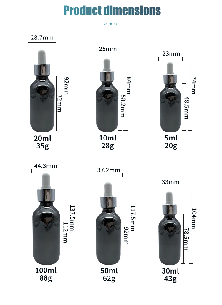 Glossy Painted 15ml 30ml Glass Dropper Bottle With Pipette BPA Free