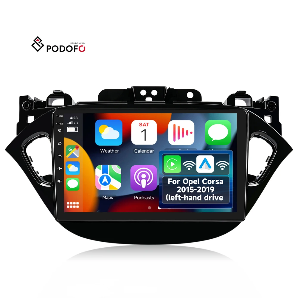 Podofo 9-inch 4+64G Car Audio Android Car Radio for Opel Corsa 2015-2019 (left-hand Drive) Wireless Carplay/Android Auto OEM A8498A3662