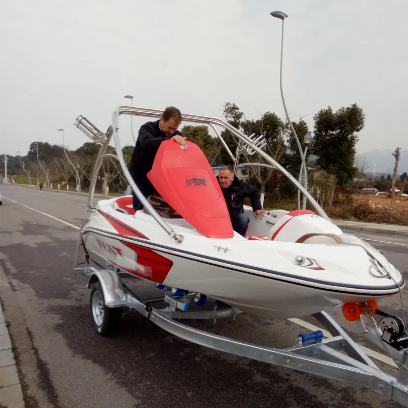Fast Speed Outboard Engine Fiberglass 14Ft Mini Yacht 5 Person Outboard Engine Speed Boat 4.4M OEM&ODM