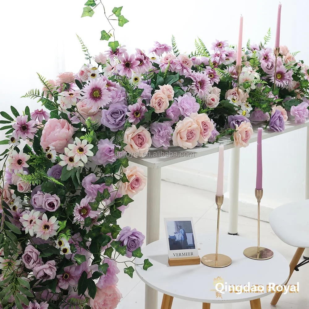 Hot Sale Table Centerpiece Flowers Runner Floral Artificial Flower