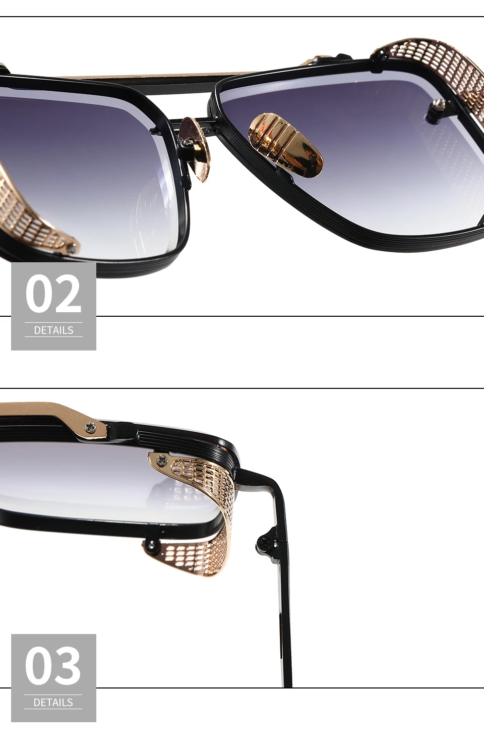 Men's Square Metal Sunglasses | UV400 Protection Fashion Eyewear