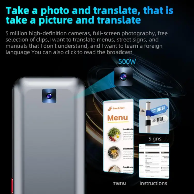 AI Voice Translator Z15W 翻訳機 本体 Z15W Smart AI Translator - 139 Languages, 3.1-Inch Screen