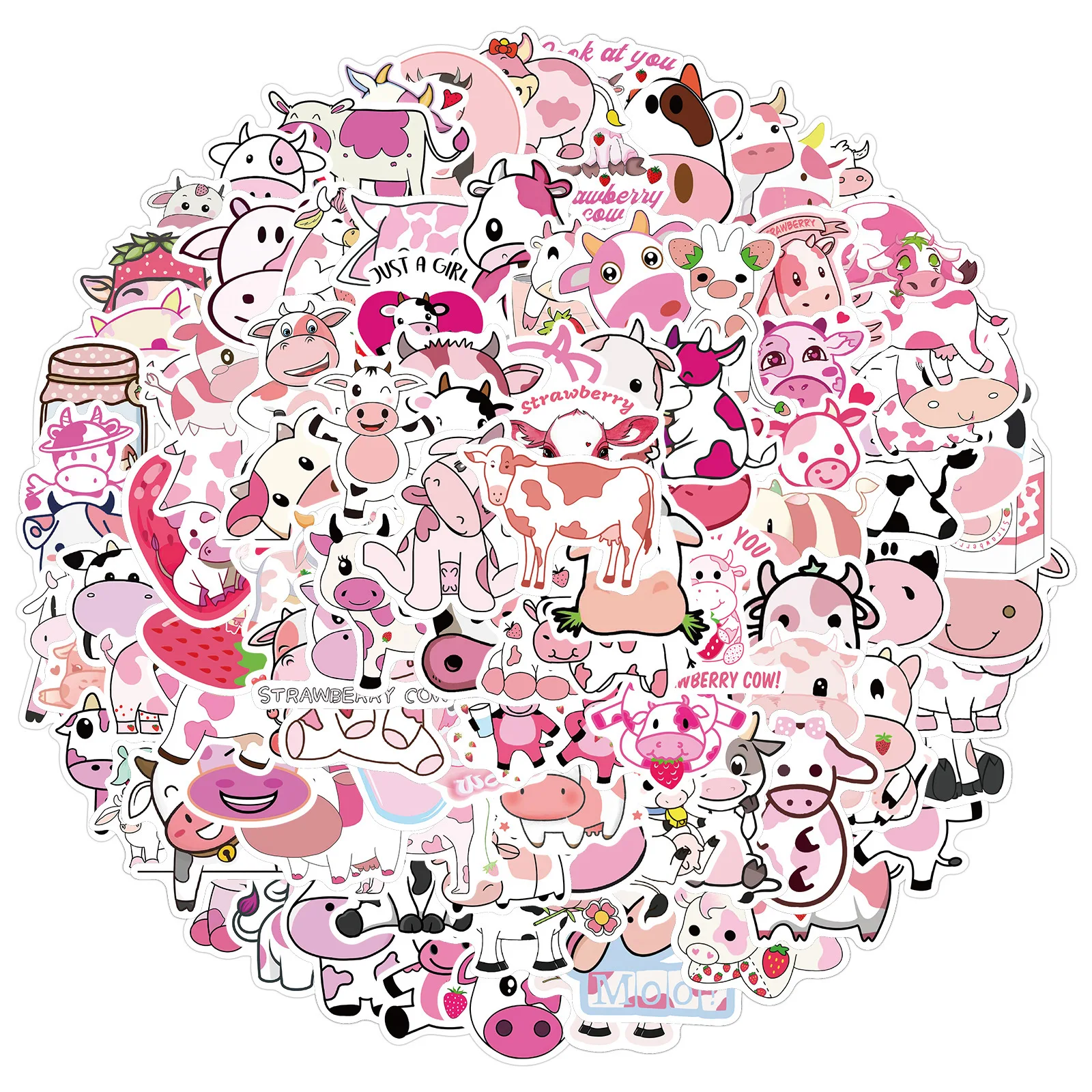 Cute Rainbow Cow Stickers Cartoon Graffiti Decoration - Temu