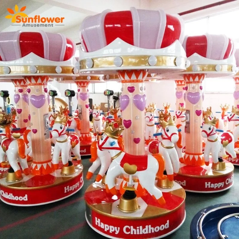 Family Fun Horse Carousel - 3-Seater Mechanical Ride