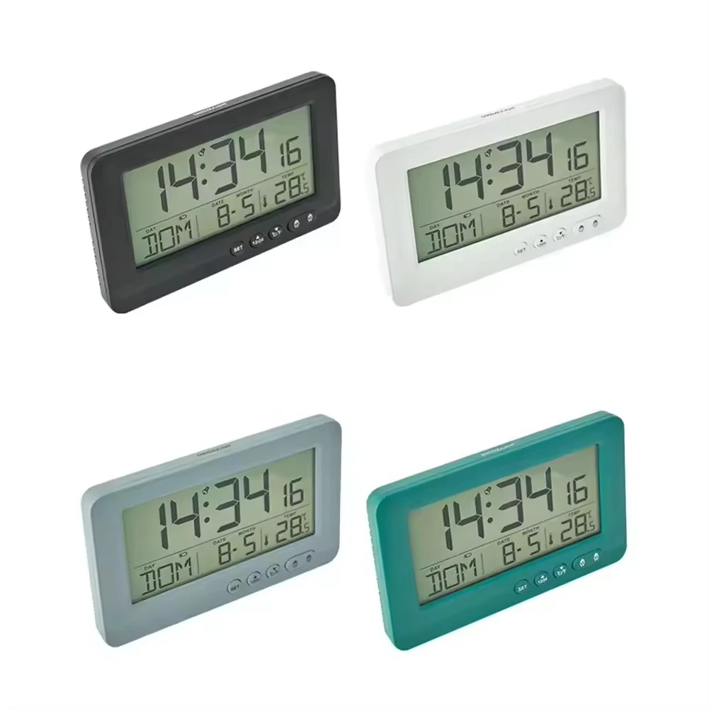 2024 Classic Digital Smart Wall&desk Clock Temperature Humidity Alarm Clock Backlight Table Time Display