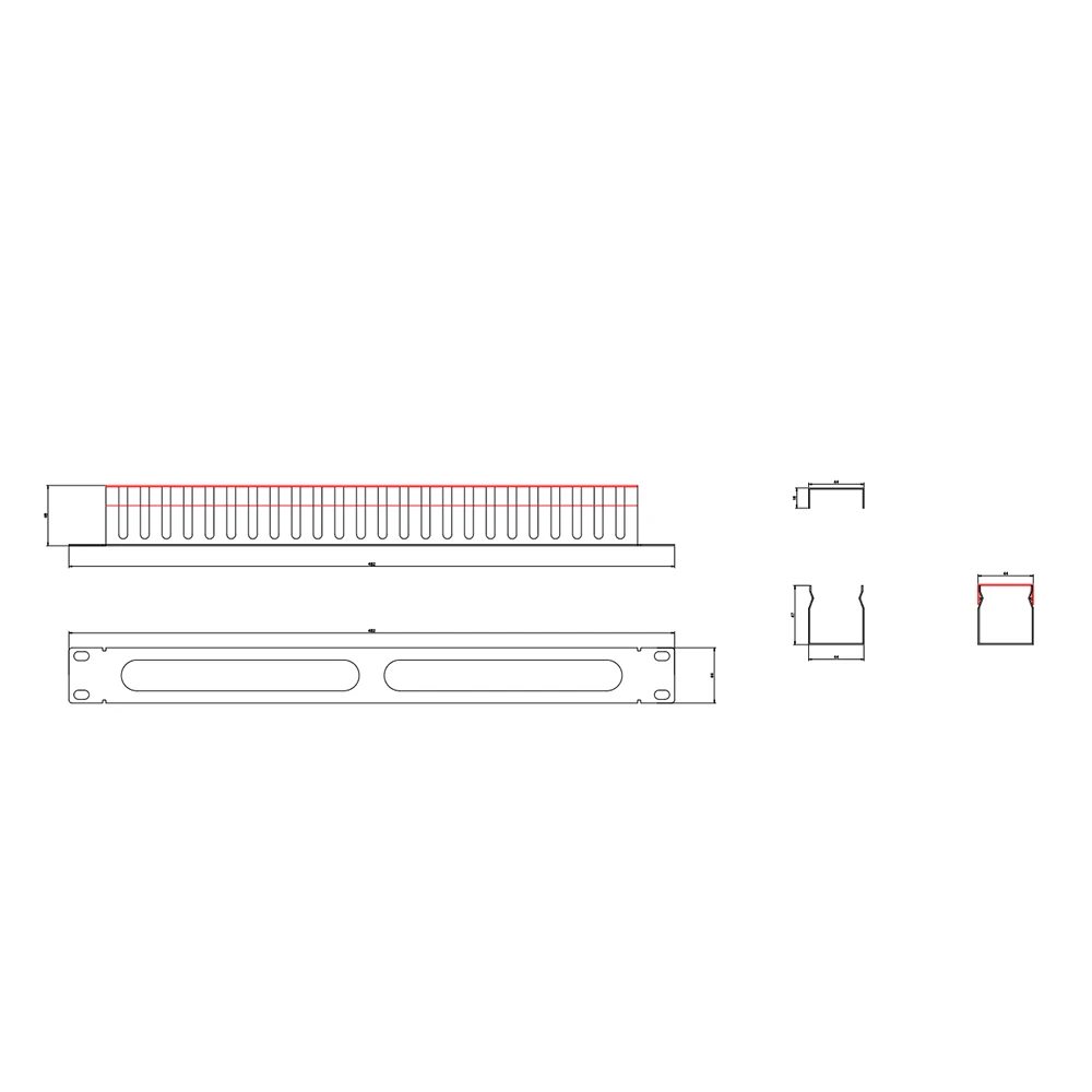 1u Metal Horizontal With Metal Cover,Rack Mount Cable Management