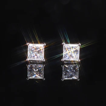 Factory price Fine Jewelry earring silver diamond stud earring VVS D GRA Moissanite earring gold plated No fading allergies