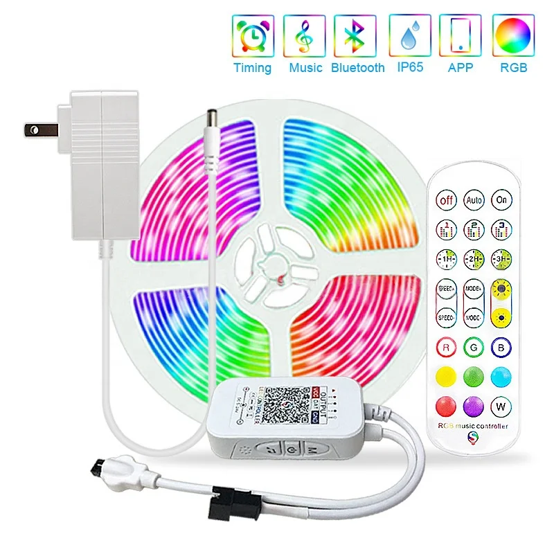 Strisce luminose a LED RGB 5m 10m 20m 30m Luce per ambienti a LED con controllo APP Nastro flessibile Luces Nastro a LED per la decorazione della camera da letto  39