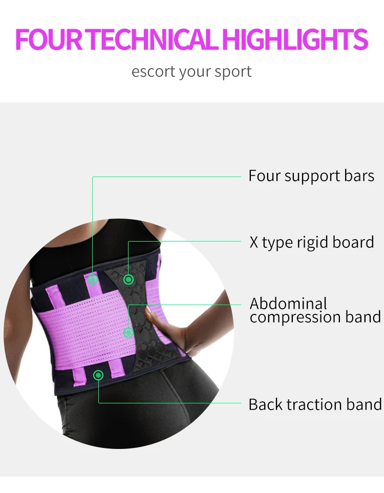 Gym Sweat Waist Trimmer Lumbar Support Trainer Shaper Back Brace