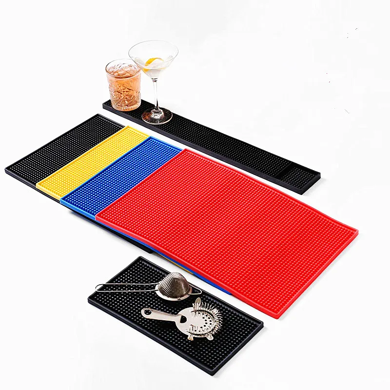 Bar Accessories Beer Glass Coaster Durable Rubber Bar Mat with Spill Mats Essential Bar Tools for Enjoying Drinks