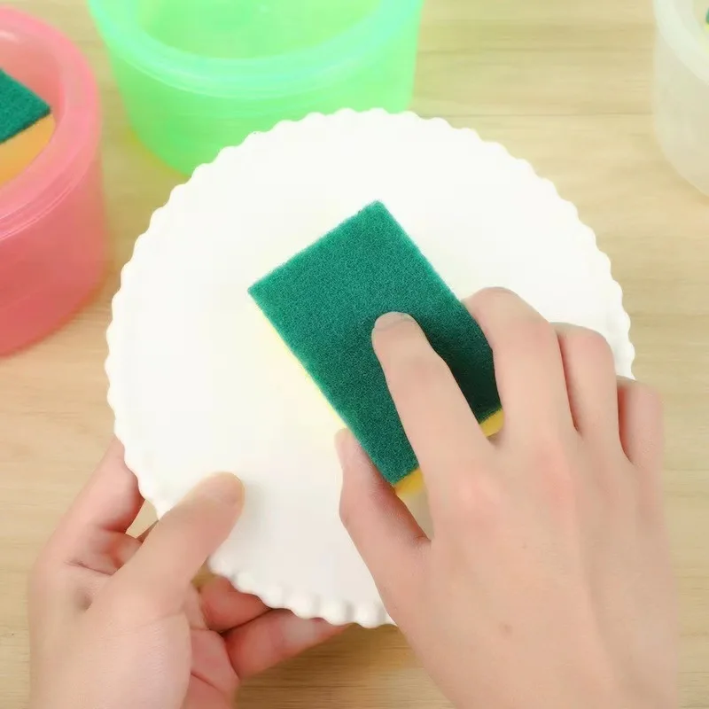 Non-scratch scrubbing surface for tackling tough stains.