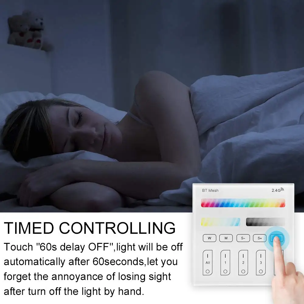 
 Wi-Fi сетки умная сенсорная панель Пульт дистанционного управления беспроводной настенный 2,4 г RF 4 зоны 3V батарея работает сенсорный экран панель  