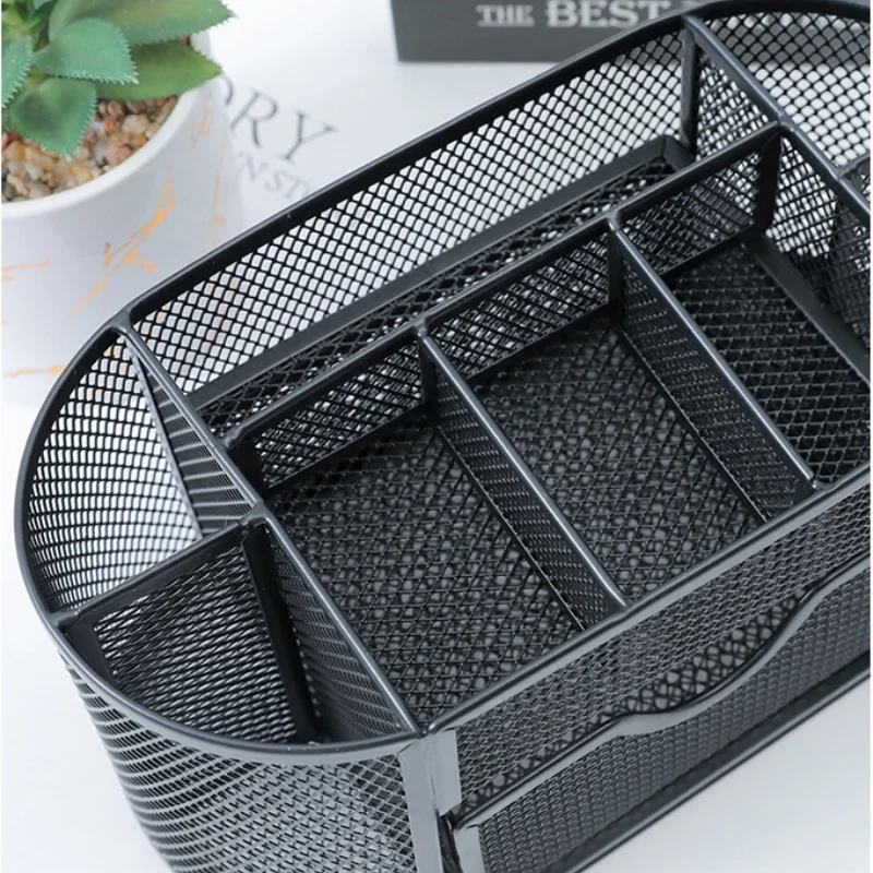 2024 оптовая продажа заводской поставщик многоцветный детский держатель для карандашей металлическая сетчатая чашка Круглый настольного компьютера