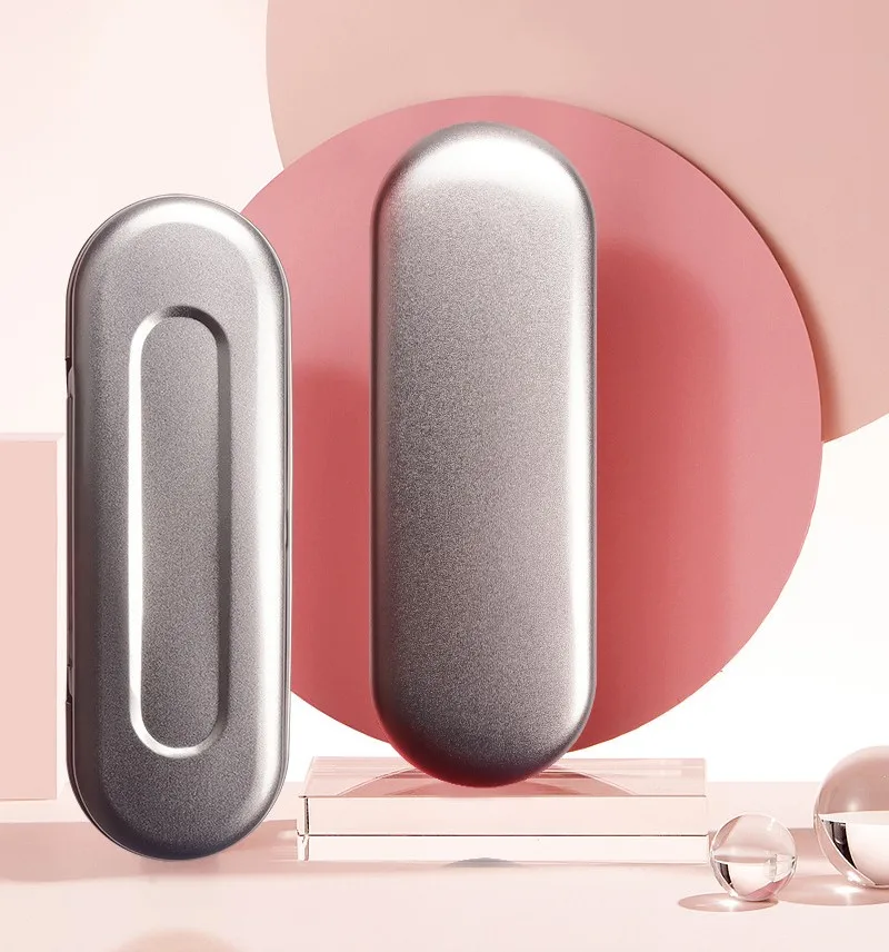 175*60*15mm Oval Shaped Metal Pencil Case Lash Tweezers Storage Metal Tin Box With Hinged Lid