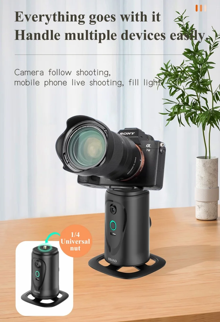 Portable Smart Shooting Auto Face Tracking Device 360 Object Track ...