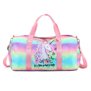 New Design Girls Unicorn Kids Tote Duffel Travel Weekend Overnight Duffle Bag