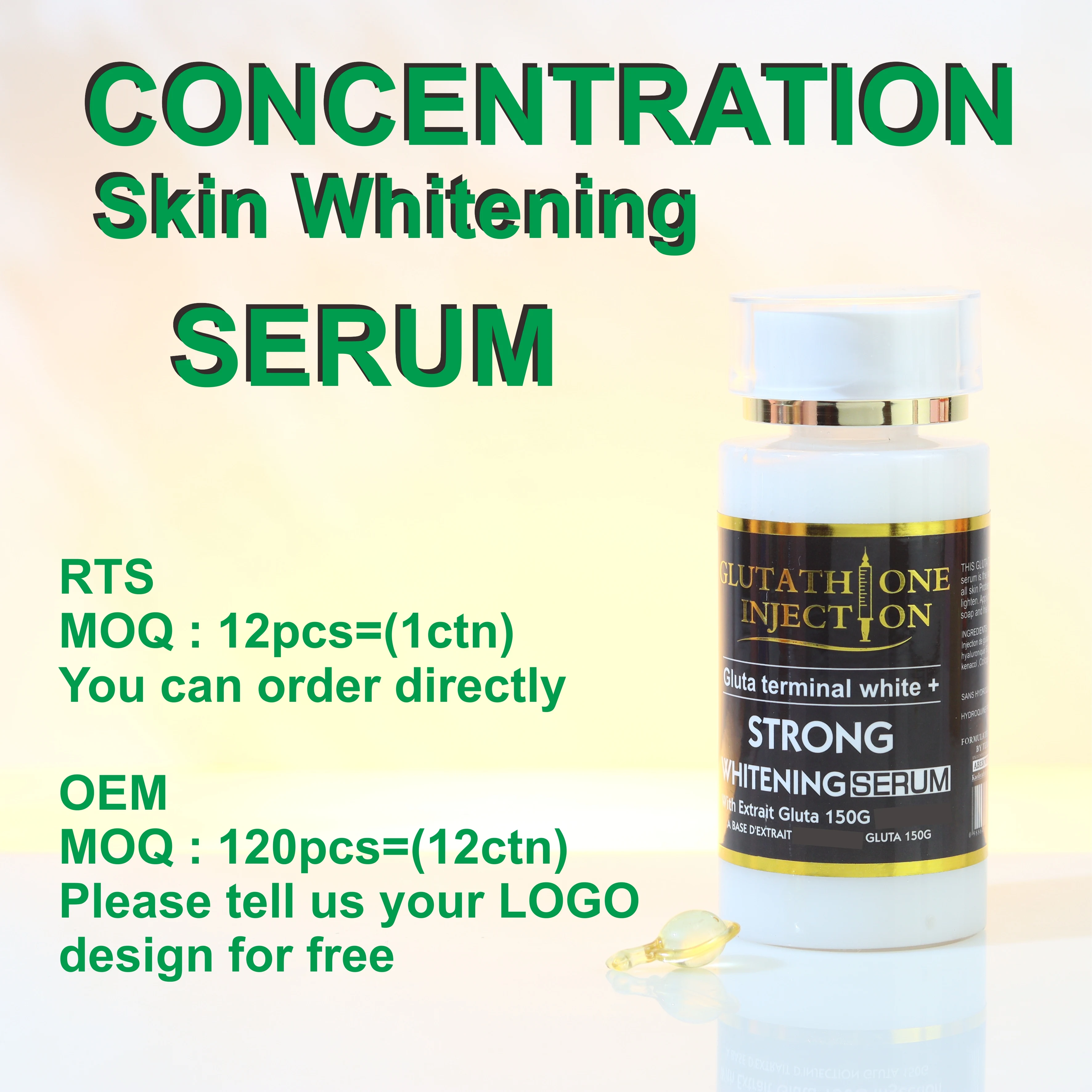 glutathione injection strong whitening serum OEM Gluta White Serum