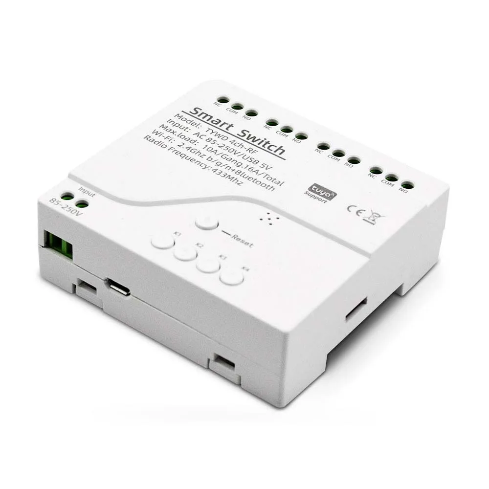 E0901 4CH Tuya реле Wi-Fi модуль интеллектуального переключателя переменного тока 85-220 В, приемник с легким мотором, приложение Smart Life, пульт дистанционного управления для работы с Alexa