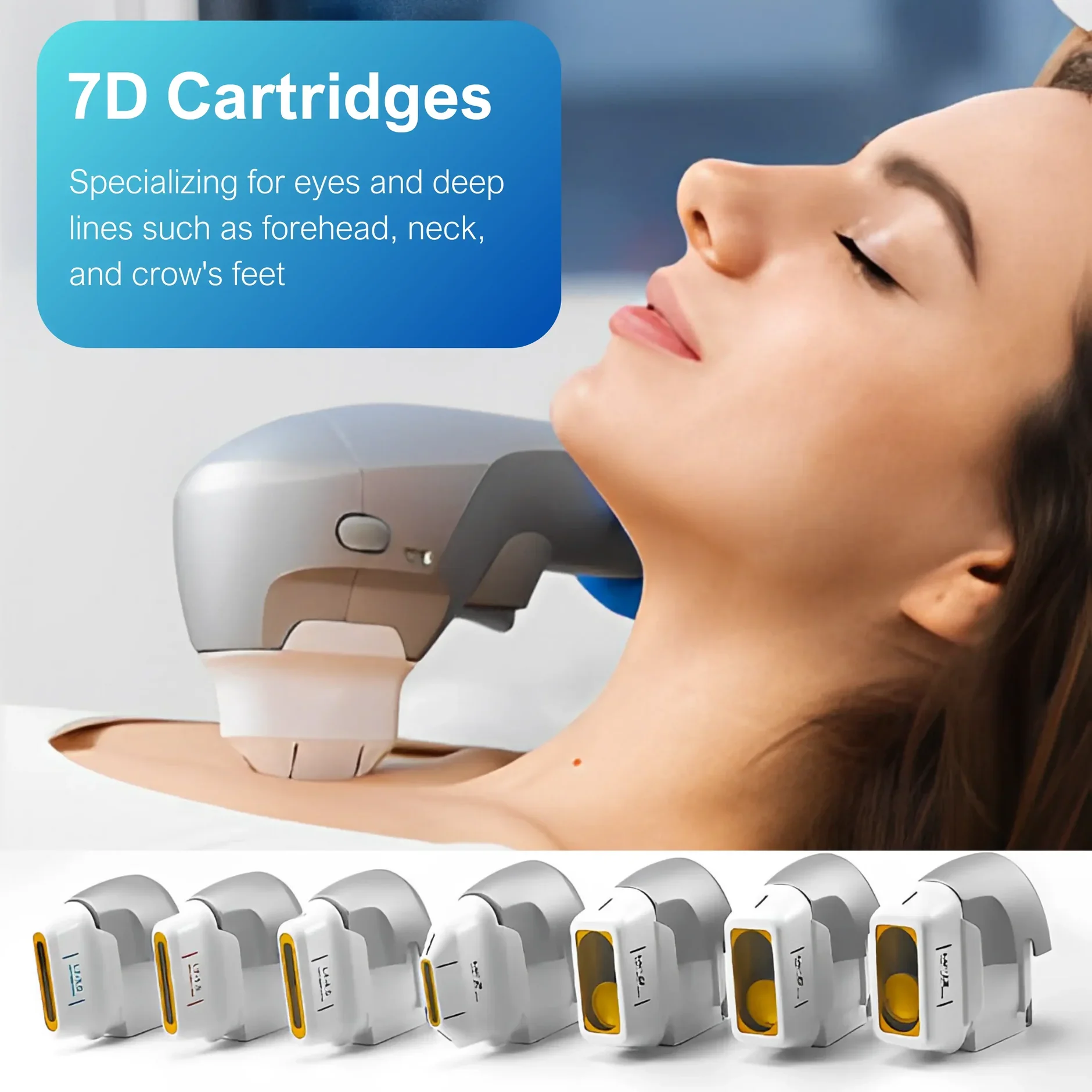 Upgrade your 7D HIFU system with precision-engineered replacement cartridges (1.5 / 2.0 / 3.0 / 4.5 / 6.0 / 9.0 / 13.0 mm). Designed for facial lifting, wrinkle reduction, and body contouring with 20,000 shots per cartridge. 7D HIFU Replacement Cartridges Professional Face & Body Lifting Consumables