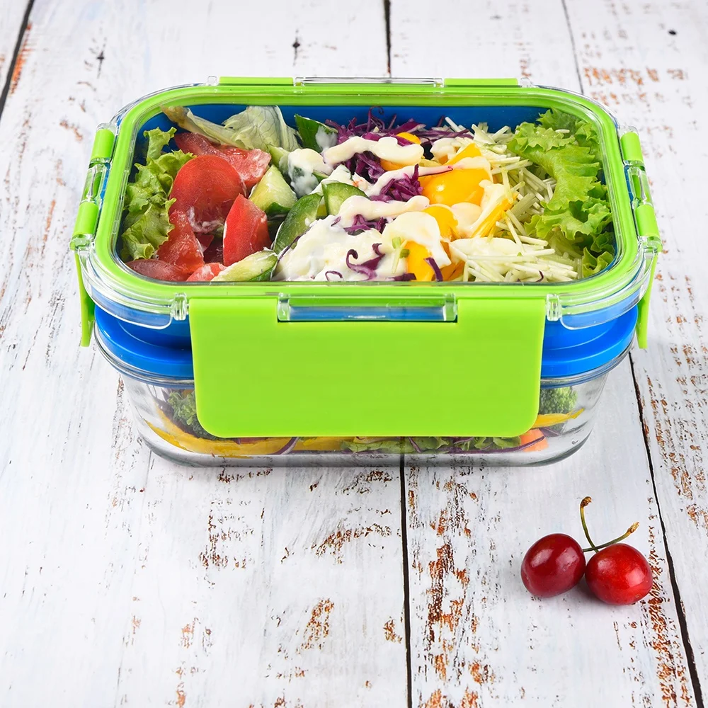 Wholesale TWO IN ONE Double Layer High Borosilicate Glass Lunch Box Food  Container Bento Box From m.