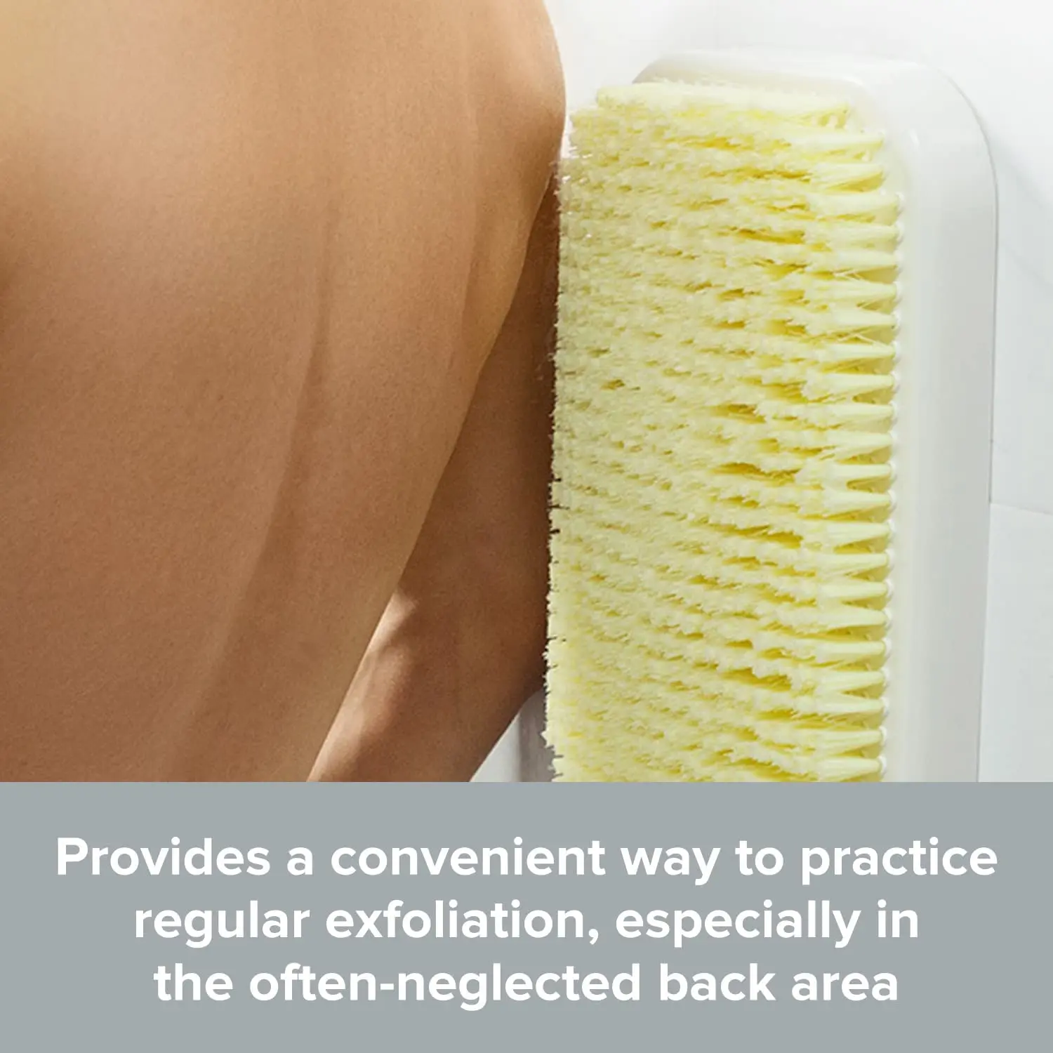 Wandmontierte Rückenbürste – Peeling-Borsten, Selbstklebend, Für Dusche