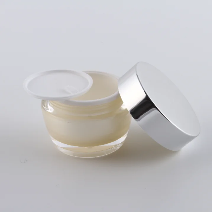 High-grade mushroom shape acrylic empty cream jar with aluminum cap 15g 30g 50g
