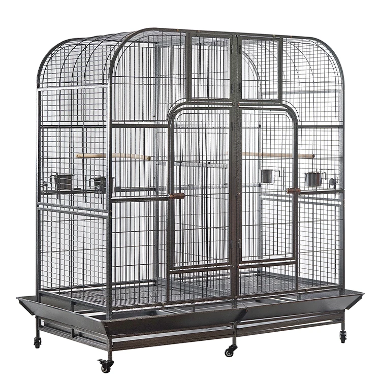 Cheap Small Wire Cages 60Cm Flight Extra Large Bird Cage Golden Wood Wooden Breeding Bird Cage for Big in Wedding Decoration