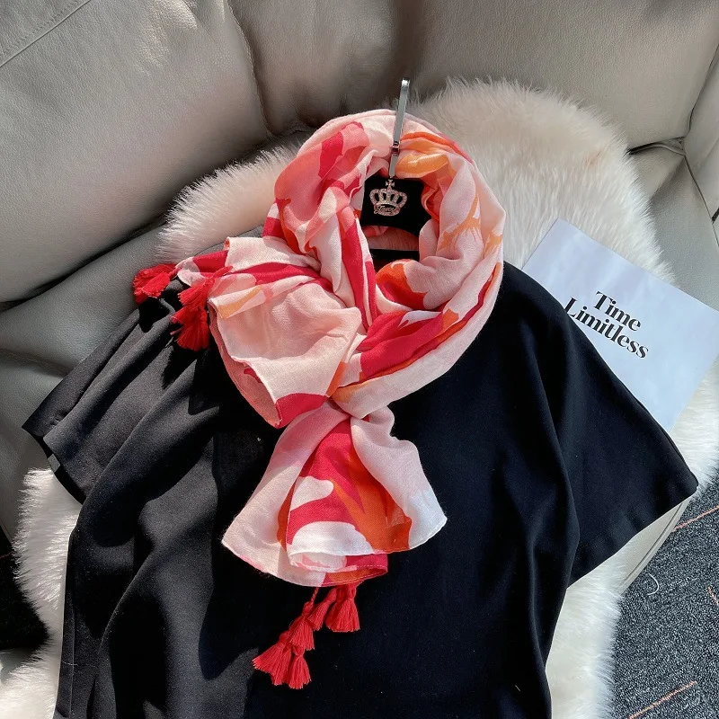 New Arrival Spring Summer Big Size Vocation Scarf Breathable Cotton Headscarf for Women