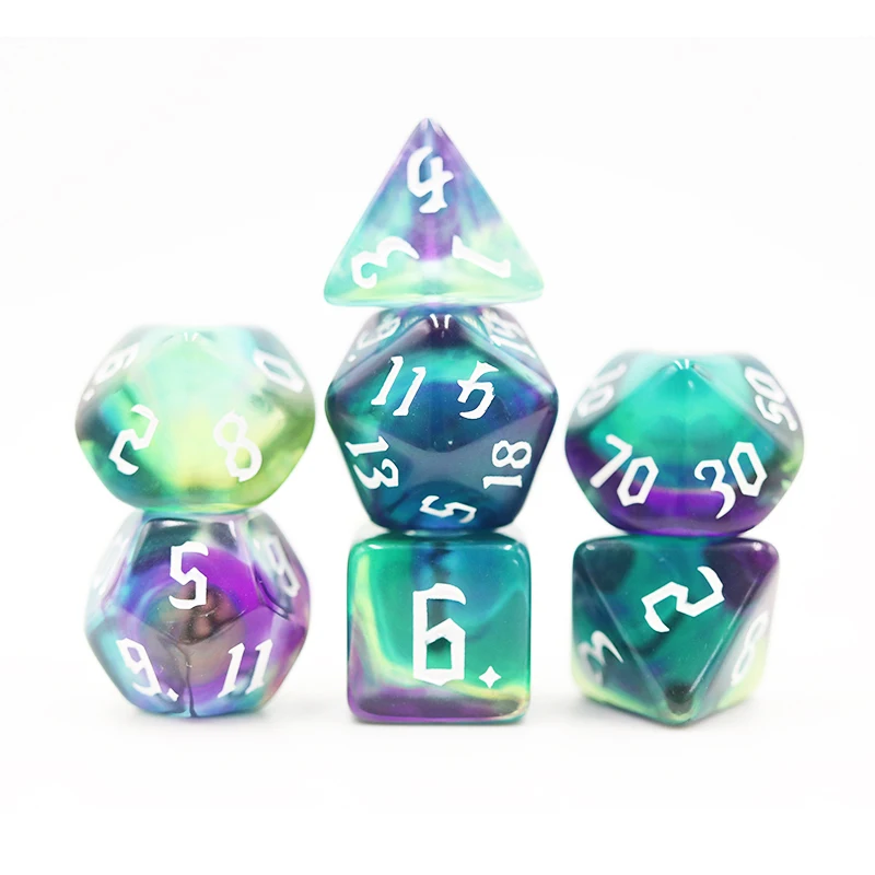 High Quality D&D Polyhedral Custom Acrylic Borad Game Dice manufacture