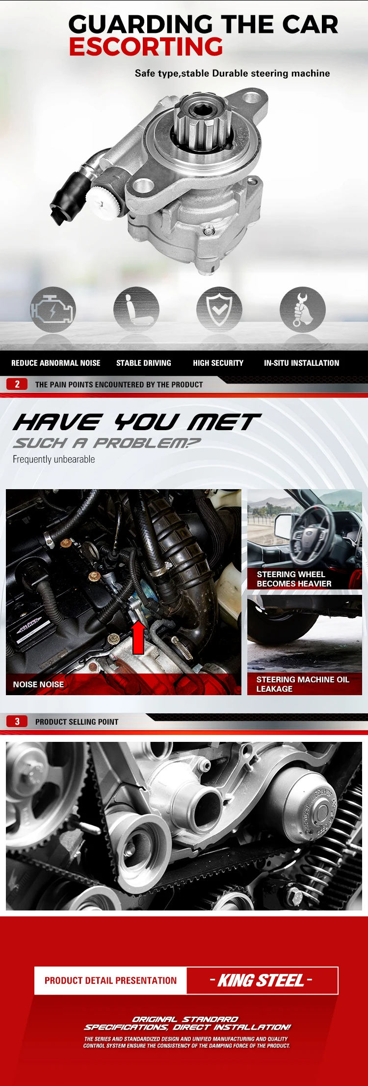 Kingsteerl Car Part Hydraulic Power Steering Gear Pump 44320-06080 