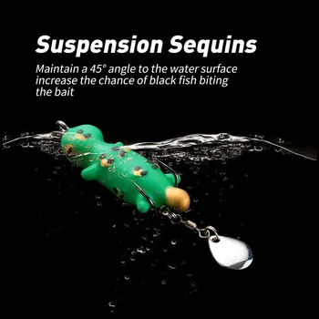 CHEERY Thai Style Long Cast Mini Soft Frog Lure 4.5cm 5.2g, Double Hooks with Noise Rattle Blade for Snakehead Fishing – Soft Lure – view 4