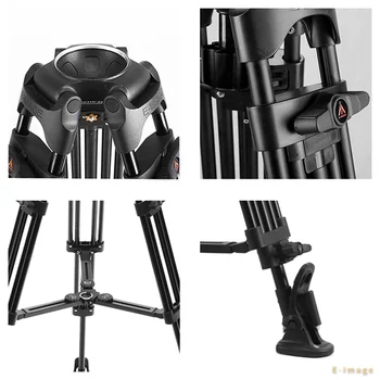 E-IMAGE EK650 Professional Compact 75mm Bowl Size Aluminum Video with Fluid Head Octopus Tripod Tutucu product image