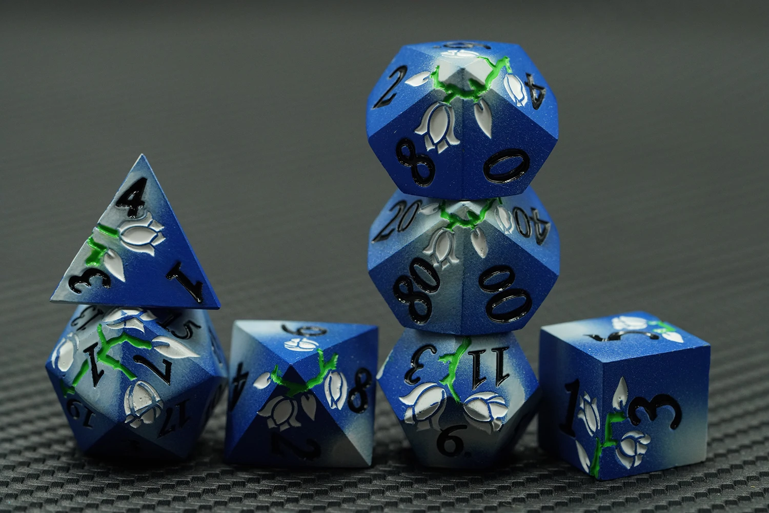 7pcs Metal D20 Polyhedral Dice Set Colorful Flower Rose Design Zinc Alloy Rpg Games Table Board for Role Playing Dnd RPG supplier