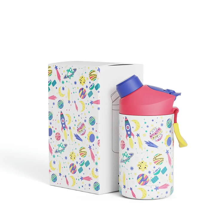 Fabrikant 2025 Cartoon Vacuum Flask Termo Kinderfles met rietje