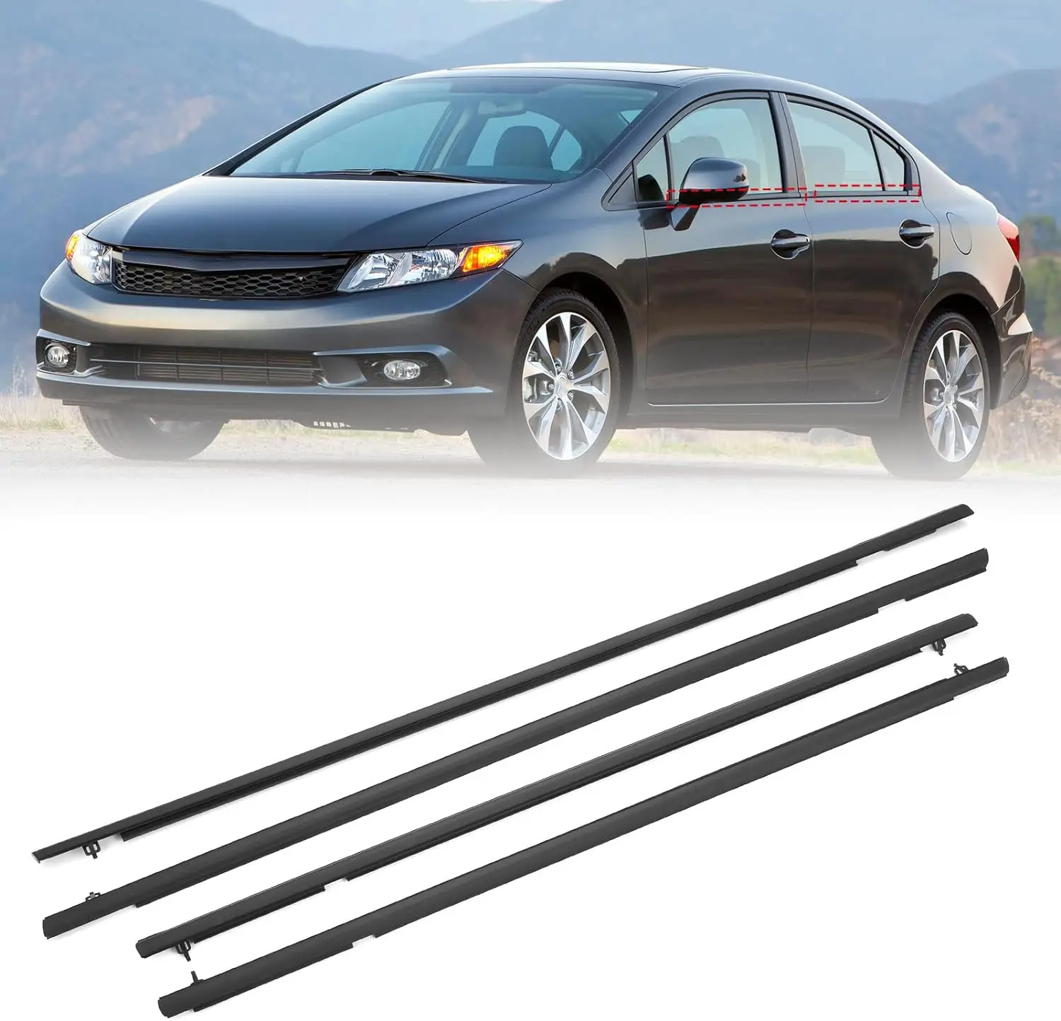 Weatherstrip Window Trim Seal For Compatible Honda Civic 20062011