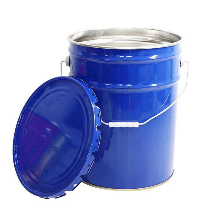 secchio di vernice in metallo blu personalizzato secchio da 5 galloni