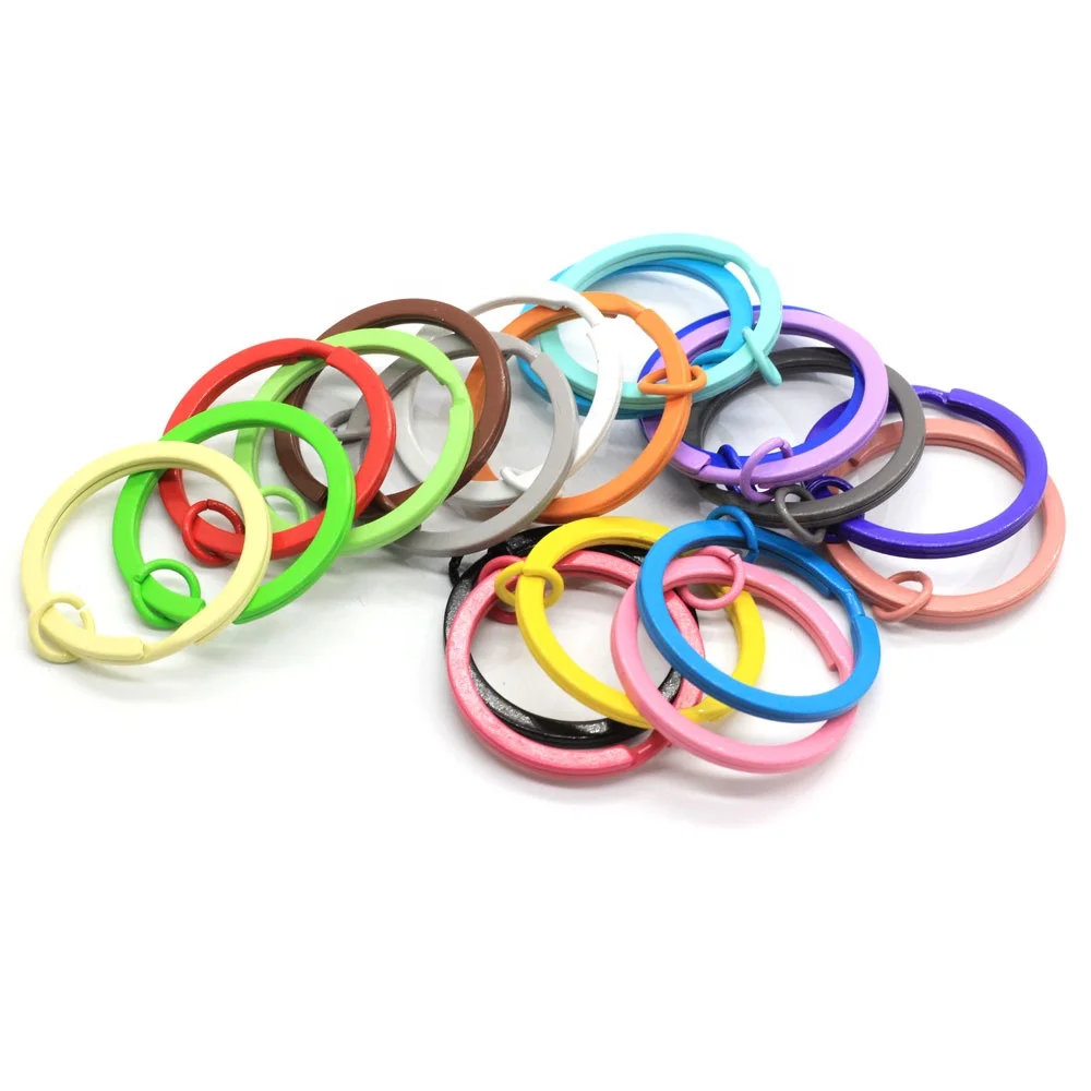 Rainbow Split O Rings Heavy Duty Flat Key Ring Strong Double Loop Keychain  Connector Rings for Lanyard Key Fob Bags 30mm15pcs - AliExpress