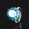 Ice Flower cut aquamarine ring