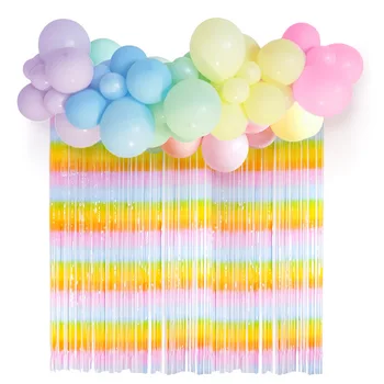 Pastel Rainbow Balloon Arch & Streamer Backdrop Kit