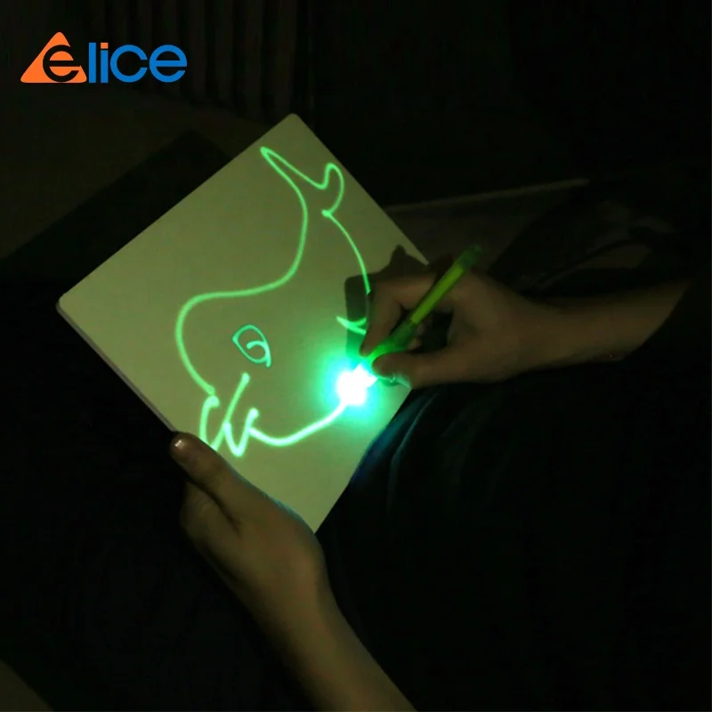 Creative Magic LED Illuminated Night Drawing Board Photoluminescent Glow Art Dark Drawing Pad For Children