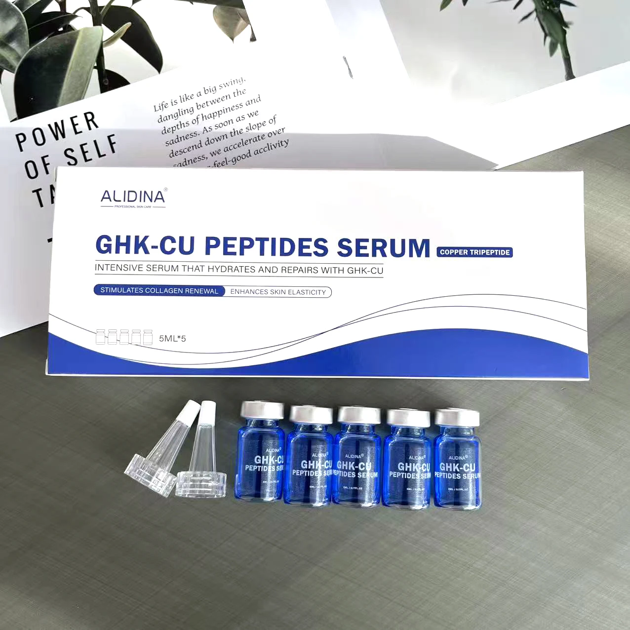 alidina ghk cu Vial Blue Copper Peptide Face Serum Age-aging Firming Moisturizing Repairing Glow Glass For Skin Care Serum Facial Care it helps leave skin 5-amino-1mq peptide benefits dosage Quantity:120 ml copper for dogs