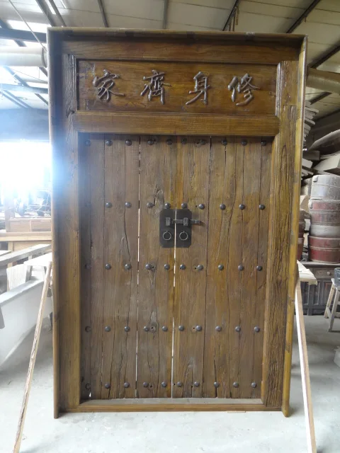 Деревенская Китайская античная мебель из переработанного дерева, натуральная садовая дверь