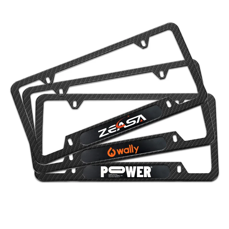 2024 Customized High Quality Carbon Fiber License Plate Frames for USA Cars