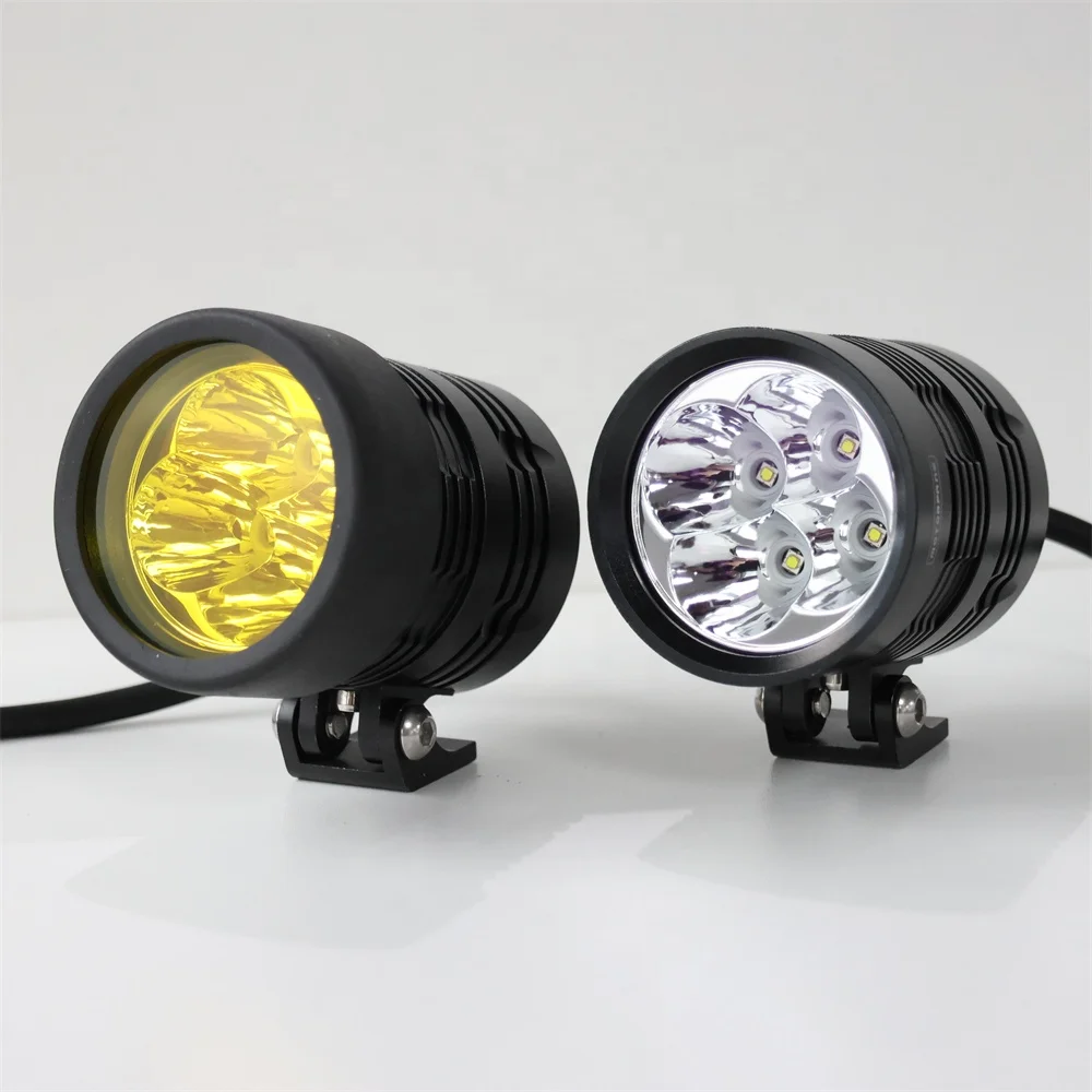 TIYPEOR 80W Universal CNC Aluminum Motorcycle Brighter Hi-Q Fog Auxiliary Driving LED Headlight Spotlight for Off-Road ATV UTV